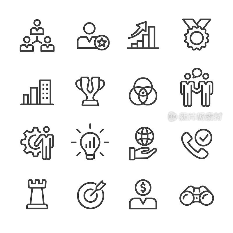 Business Value Icons Set - Line Series